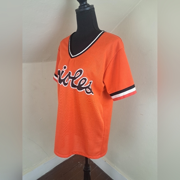 BALTIMORE ORIOLES Baseball Jersey Size L Vintage Pro Knit Label - Picture 5 of 11
